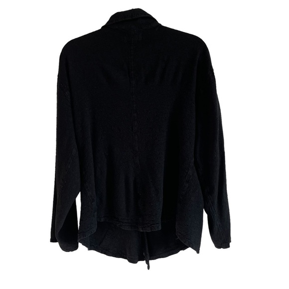 FLAX Black Button-Down Heavy Weight Shirt Jacket, Size S - Picture 5 of 6